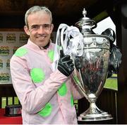 1 May 2015; Ruby Walsh celebrates after winning the Queally Group Celebrating 35 Years In Naas Punchestown Champion Hurdle on Faugheen. Punchestown Racecourse, Punchestown, Co. Kildare. Picture credit: Matt Browne / SPORTSFILE