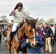 1 May 2015; Ruby Walsh on Faugheen after winning the Queally Group Celebrating 35 Years In Naas Punchestown Champion Hurdle. Punchestown Racecourse, Punchestown, Co. Kildare. Picture credit: Matt Browne / SPORTSFILE