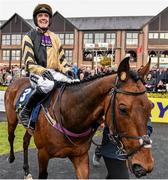 1 May 2015; Ruby Walsh celebrates after winning the  Tattersalls Ireland Champion Novice Hurdle on Nichols Canyon. Punchestown Racecourse, Punchestown, Co. Kildare. Picture credit: Cody Glenn / SPORTSFILE