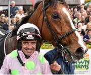 1 May 2015; Jockey Ruby Walsh after winning the Queally Group Celebrating 35 Years In Naas Punchestown Champion Hurdle on Faugheen. Punchestown Racecourse, Punchestown, Co. Kildare. Picture credit: Cody Glenn / SPORTSFILE