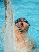 1 May 2015; Michael Taylor, NCSA, on his way to winning the men's 100m backstroke event during the 2015 Irish Open Swimming Championships at the National Aquatic Centre, Abbotstown, Dublin. Photo by Sportsfile