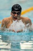 1 May 2015; Ian Finnerty, NCSA, on his way to finishing first in his semi-final heat of the men's 100m breaststroke  event, during the 2015 Irish Open Swimming Championships at the National Aquatic Centre, Abbotstown, Dublin. Photo by Sportsfile