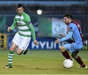 1 May 2015; Keith Fahey, Shamrock Rovers, in action against Jason Marks, Drogheda United. SSE Airtricity League Premier Division, Shamrock Rovers v Drogheda United, Tallaght Stadium, Tallaght, Co. Dublin. Picture credit: David Maher / SPORTSFILE