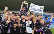 28 May 2008; The Terenure College Jnr School players celebrate with the trophy after the game. Allianz Cumann na mBunscol Finals, Corn Harry Conlon - Terenure College Jnr School v Scoil Aine, Lucan, Parnell Park, Dublin. Picture credit: Pat Murphy / SPORTSFILE  *** Local Caption ***