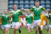 29 May 2008; St Francis Xavier captain Niall O'Callaghan, left, and team-mate Niall Whitelaw celebrate with the cup after the match. Allianz Cumann na mBunscol Finals, Corn Johnson, Mooney and O'Brien, St Francis Xavier, Coolmine, Dublin v St Patrick's, Drumcondra, Dublin, Parnell, Park, Dublin. Picture credit: Matt Browne / SPORTSFILE