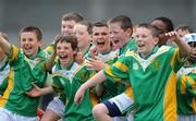 29 May 2008; St Francis Xavier players Killian Healy, left, and Liam Quinn, fifth from left, celebrate after their side's victory. Allianz Cumann na mBunscol Finals, Corn Johnson, Mooney and O'Brien, St Francis Xavier, Coolmine, Dublin v St Patrick's, Drumcondra, Dublin, Parnell, Park, Dublin. Picture credit: Matt Browne / SPORTSFILE
