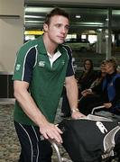 1 June 2008; Ireland's Tommy Bowe makes his way to the team bus on the team's arrival at Wellington International Airport ahead of the start of Ireland's Summer Tour. 2008 Ireland Rugby Summer Tour, Wellington Airport, Wellington, New Zealand. Picture credit: Tim Hales / SPORTSFILE