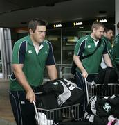 1 June 2008; Ireland's Tony Buckley makes his way to the team bus on the team's arrival at Wellington International Airport ahead of the start of Ireland's Summer Tour. 2008 Ireland Rugby Summer Tour, Wellington Airport, Wellington, New Zealand. Picture credit: Tim Hales / SPORTSFILE