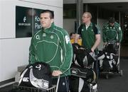 1 June 2008; Ireland's Shane Jennings makes his way to the team bus on the team's arrival at Wellington International Airport ahead of the start of Ireland's Summer Tour. 2008 Ireland Rugby Summer Tour, Wellington Airport, Wellington, New Zealand. Picture credit: Tim Hales / SPORTSFILE