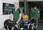 1 June 2008; Ireland's Paul O'Connell makes his way to the team bus on the team's arrival at Wellington International Airport ahead of the start of Ireland's Summer Tour. 2008 Ireland Rugby Summer Tour, Wellington Airport, Wellington, New Zealand. Picture credit: Tim Hales / SPORTSFILE