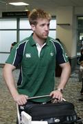 1 June 2008; Ireland's Luke Fitzgerald makes his way to the team bus on the team's arrival at Wellington International Airport ahead of the start of Ireland's Summer Tour. 2008 Ireland Rugby Summer Tour, Wellington Airport, Wellington, New Zealand. Picture credit: Tim Hales / SPORTSFILE