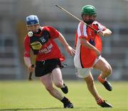 1 June 2008; Conor Doran, Down, in action against Richie Morgan, Armagh. ESB Ulster Minor Hurling Championship Semi-Final, Armagh v Down, Casement Park, Belfast, Co. Antrim. Photo by Sportsfile