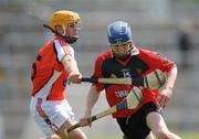 1 June 2008; Conor Doran, Down, in action against Dean Nugent, Armagh. ESB Ulster Minor Hurling Championship Semi-Final, Armagh v Down, Casement Park, Belfast, Co. Antrim. Photo by Sportsfile