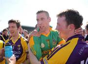 1 June 2008; Matty Forde, 3, Wexford, is congratulated by team-mate David Walsh, right. GAA Football Leinster Senior Championship Quarter-Final, Meath v Wexford, Dr. Cullen Park, Carlow. Picture credit: Matt Browne / SPORTSFILE
