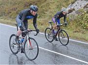 2 May 2015; Bryan McCrystal, Team Asea, left, leads breakaway companion Mark Dowling, DID Dunboyne, on the category one climb of Spelga Dam during the second stage. 150 elite cyclists from Australia, Holland, Belgium, France, England, Scotland, Northern Ireland and the Republic of Ireland compete in Stage 2 of the AmberGreen Energy Tour of Ulster in partnership with the SDS Group and Saltmarine Cars. Stage 2 takes the teams from Belfast (Malone Playing Fields, House of Sport) - Carryduff - Saintfield - Crossgar - Downpatrick - Clough - Newcastle (Bryansford Road, Spelga Dam) - Kilkeel - Rostrevor - Hilltown - Rathfriland - Mayobridge - Warrenpoint - Newry. Picture credit: Stephen McMahon / SPORTSFILE