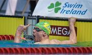 2 May 2015; Jonathan McGrath, Limerick, celebrates winning the 'C' final of the men's 400m freestyle final during the 2015 Irish Open Swimming Championships at the National Aquatic Centre, Abbotstown, Dublin. Picture credit: Stephen McCarthy / SPORTSFILE