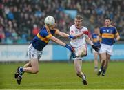2 May 2015; Mark Kavanagh, Tyrone, in action against Ross Mulcahy, Tipperary. EirGrid GAA All-Ireland U21 Football Championship Final, Tipperary v Tyrone. Parnell Park, Dublin. Picture credit: Oliver McVeigh / SPORTSFILE