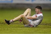 2 May 2015; Cathal McShane, Tyrone, reacts after picking up an injury after scoring a goal. EirGrid GAA All-Ireland U21 Football Championship Final, Tipperary v Tyrone. Parnell Park, Dublin. Picture credit: Ramsey Cardy / SPORTSFILE