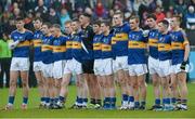 2 May 2015; The Tipperary team stand for the National Anthem. EirGrid GAA All-Ireland U21 Football Championship Final, Tipperary v Tyrone. Parnell Park, Dublin. Picture credit: Oliver McVeigh / SPORTSFILE