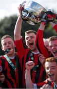 3 May 2015; Aaron Deniffe, Bohemians, lifts the cup after defeating Kilreen Celtic. FAI Umbro Youth Cup Final, Bohemians v Kilreen Celtic. Pearse Park, Dublin. Picture credit: Sam Barnes / SPORTSFILE