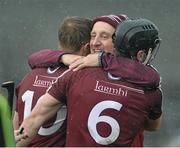 3 May 2015; Westmeath manager Michael Ryan celebrates with Niall O'Brien, left, and Aonghus Clarke at the end of the game. Leinster GAA Hurling Senior Championship Qualifier Group Round 1, Westmeath v Carlow. Cusack Park, Mullingar, Co. Westmeath Picture credit: David Maher / SPORTSFILE