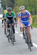 3 May 2015; Mark Dowling, DID Dunboyne, leads breakaway companions Wouter Sybrandy, Velo Cafe Magasin, and Edward Laverack, Cheshire JLT Condor, during the third stage. 150 elite cyclists from Australia, Holland, Belgium, France, England, Scotland, Northern Ireland and the Republic of Ireland compete in Stage 3 of the AmberGreen Energy Tour of Ulster in partnership with the SDS Group and Saltmarine Cars. Stage 3 takes the cyclists from Newry - Camlough - Newtownhamilton - Keady - Markethill - Hamiltonsbawn - Richill - Armagh - Caledon - Aughnacloy - Ballygawley (Whitebridge Road) - Pomeroy - Donaghmore - Cookstown. Picture credit: Stephen McMahon / SPORTSFILE
