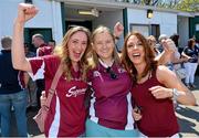 3 May 2015; Galway supporters Amanda McHugh, Carraroe, Edel de Paor, Rossaveal, and Maire Treasa Ni Cheallaigh, Carraroe. Connacht GAA Football Senior Championship, Preliminary Round, New York v Galway. Gaelic Park, New York, USA. Picture credit: Ray Ryan / SPORTSFILE