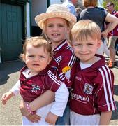 3 May 2015; Galway supporters John, Alana and Evan Moran from Galway City. Connacht GAA Football Senior Championship, Preliminary Round, New York v Galway. Gaelic Park, New York, USA. Picture credit: Ray Ryan / SPORTSFILE