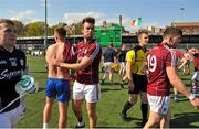 3 May 2015;  Galway captain Paul Conroy is congratulated after the game. Connacht GAA Football Senior Championship, Preliminary Round, New York v Galway. Gaelic Park, New York, USA. Picture credit: Ray Ryan / SPORTSFILE