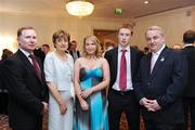 29 May 2008; Kevin and Josefa Fox, Siobhan Gavin, Brian Fox, Tipperary, and GAA President Nickey Brennan at the 2008 Cadbury Hero of the Future Award by GAA President Nickey Brennan, in the company of Audrey Buckley, Brand Manager, Cadbury Ireland. Brian was one of 13 shortlisted players, all nominees can be seen on www.cadburygaau21.com. Westin Hotel, Dublin. Picture credit: Ray McManus / SPORTSFILE