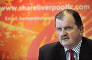 30 May 2008; Bernard O'Byrne, National Coordinator of Share Liverpool FC Ireland, speaking at a press conference to launch Share Liverpool FC Ireland. The Share Liverpool FC initiative was formed in February 2008. The idea is to get 100,000 Liverpool fans to give 6,300euros / £5,000 each to help buy the club out. Citywest Hotel, Saggart, Co. Dublin. Picture credit: Brian Lawless / SPORTSFILE  *** Local Caption ***