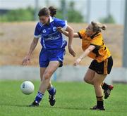 31 May 2008; Margaret O'Donoghue, Munster, in action against Ciara McAnespie, Ulster. Ladies Football Interprovincial Football tournament, Munster v Ulster, Pairc Chiarain, Athlone, Co. Westmeath. Picture credit: Stephen McCarthy / SPORTSFILE  *** Local Caption *** 11  24