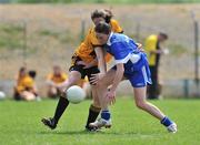 31 May 2008; Michelle McGrath, Munster, in action against Caroline O'Hanlon, Ulster. Ladies Football Interprovincial Football tournament, Munster v Ulster, Pairc Chiarain, Athlone, Co. Westmeath. Picture credit: Stephen McCarthy / SPORTSFILE