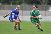 31 May 2008; Denise Murtagh, Leinster, in action against Elaine Power, Munster. Ladies Football Interprovincial Football tournament, Leinster v Munster, Pairc Chiarain, Athlone, Co. Westmeath. Picture credit: Stephen McCarthy / SPORTSFILE