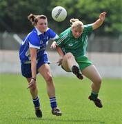 31 May 2008; Donna Berry, Leinster, in action against Annie Walsh, Munster. Ladies Football Interprovincial Football tournament, Leinster v Munster, Pairc Chiarain, Athlone, Co. Westmeath. Picture credit: Stephen McCarthy / SPORTSFILE