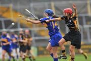 1 June 2008; Mairead Morrissey, Tipperary, in action against Jacqui Frisby, Kilkenny. Gala All-Ireland Senior Camogie Championship, Kilkenny v Tipperary, Nowlan Park, Co. Kilkenny. Picture credit: Brian Lawless / SPORTSFILE