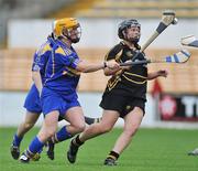 1 June 2008; Kelly Ann Cotterall, Kilkenny, in action against Emily Hayden, Tipperary. Gala All-Ireland Senior Camogie Championship, Kilkenny v Tipperary, Nowlan Park, Co. Kilkenny. Picture credit: Brian Lawless / SPORTSFILE