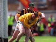9 July 2000; Stephen Byrne of Offaly in action against Henry Shefflin of Kilkenny during the Guinness Leinster Senior Hurling Championship Final match between Kilkenny and Offaly at Croke Park in Dublin. Photo by Damien Eagers/Sportsfile