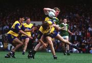 19 July 1992; Eamonn Breen of Kerry in action against Colm Clancy of Clare during the Munster Senior Football Championship Final match between Clare and Kerry at the Gaelic Grounds in Limerick. Photo by Ray McManus/Sportsfile