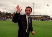 9 July 2000; Celtic manager Martin O'Neill saltues the crowd ahead of the Pre-Season Friendly between Bray Wanderers and Celtic at the Carlisle Grounds in Bray, Wicklow. Photo by Ray Lohan/Sportsfile