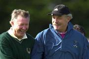 10 July 2000; Manchester United manager Alex Ferguson, left, shares a joke with financier Dermot Desmond during the JP McManus Pro-Am at Limerick Golf Club in Ballyclough, Limerick. Photo By Brendan Moran/Sportsfile