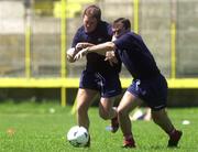 10 July 2000; Dessie Baker, left, in action against Pat Fenlon during Shelbourne Squad training at  air Stadium in Skopje, Macedonia. Photo by David Maher/Sportsfile