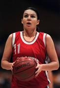 28 January 2000; Sharon Kelly of Tolka Rovers during the Senior Women's Sprite Cup Semi-Final between Tolka Rovers and Meteors at the National Basketball Arena in Tallaght, Dublin. Photo By Brendan Moran/Sportsfile