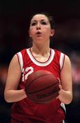28 January 2000; Nikki O'Brien of Tolka Rovers during the Senior Women's Sprite Cup Semi-Final between Tolka Rovers and Meteors at the National Basketball Arena in Tallaght, Dublin. Photo By Brendan Moran/Sportsfile