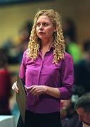 29 January 2000; Wildcats coach Katy Delaney during the Senior Women's Sprite Cup Semi-Final match between Killester and Wildcats at the National Basketball Arena in Tallaght, Dublin. Photo By Brendan Moran/Sportsfile