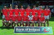 16 July 2000; The Cork team ahead of the Munster Minor Football Championship Final between Kerry and Cork at the Gaelic Grounds in Limerick. Photo by Ray Lohan/Sportsfile