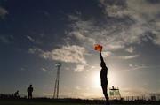 22 January 1995; A referees assistant signals an offside during the Bord Gáis League Cup Final 2nd Leg match between Dundalk and Cork City at Orial Park in Dundalk, Louth. Photo By Brendan Moran/Sportsfile