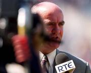 14 May 2000; GAA Commentator Cyril Farrell during the Church & General National Hurling League Final match between Tipperary and Galway at Gaelic Grounds in Limerick. Photo By Brendan Moran/Sportsfile