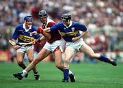 8 August 1993; Paul Delaney of Tipperary in action against Joe Rabbitte of Galway during the All-Ireland Senior Hurling Championship Semi-Final match between Galway and Tipperary at Croke Park in Dublin. Photo by Ray McManus/Sportsfile