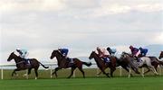 7 July 2000; Eventual winner Petruska, with Johnny Murphy up, fourth from left, behind, from left, Littlepacepaddocks with Michael Hills up, Teggiano with Richard Hills up, and Preseli with Eddie Ahern up, competing in the The Kildangan Stud Irish Oaks at The Curragh in Newbridge, Kildare. Photo by Matt Browne/Sportsfile